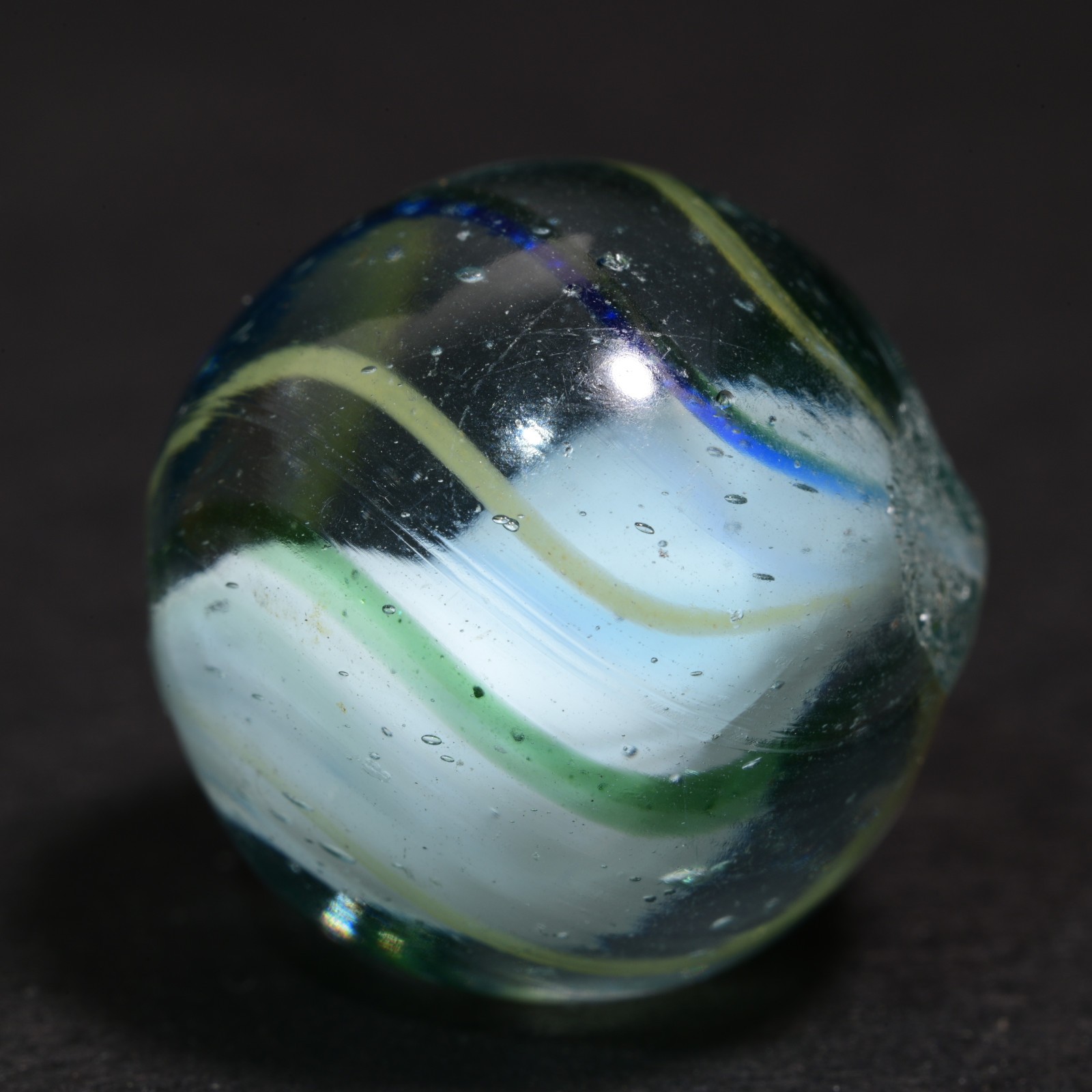 Solid Core German Handmade Antique Marble Cool Coastal Hues 16mm 5/8”
