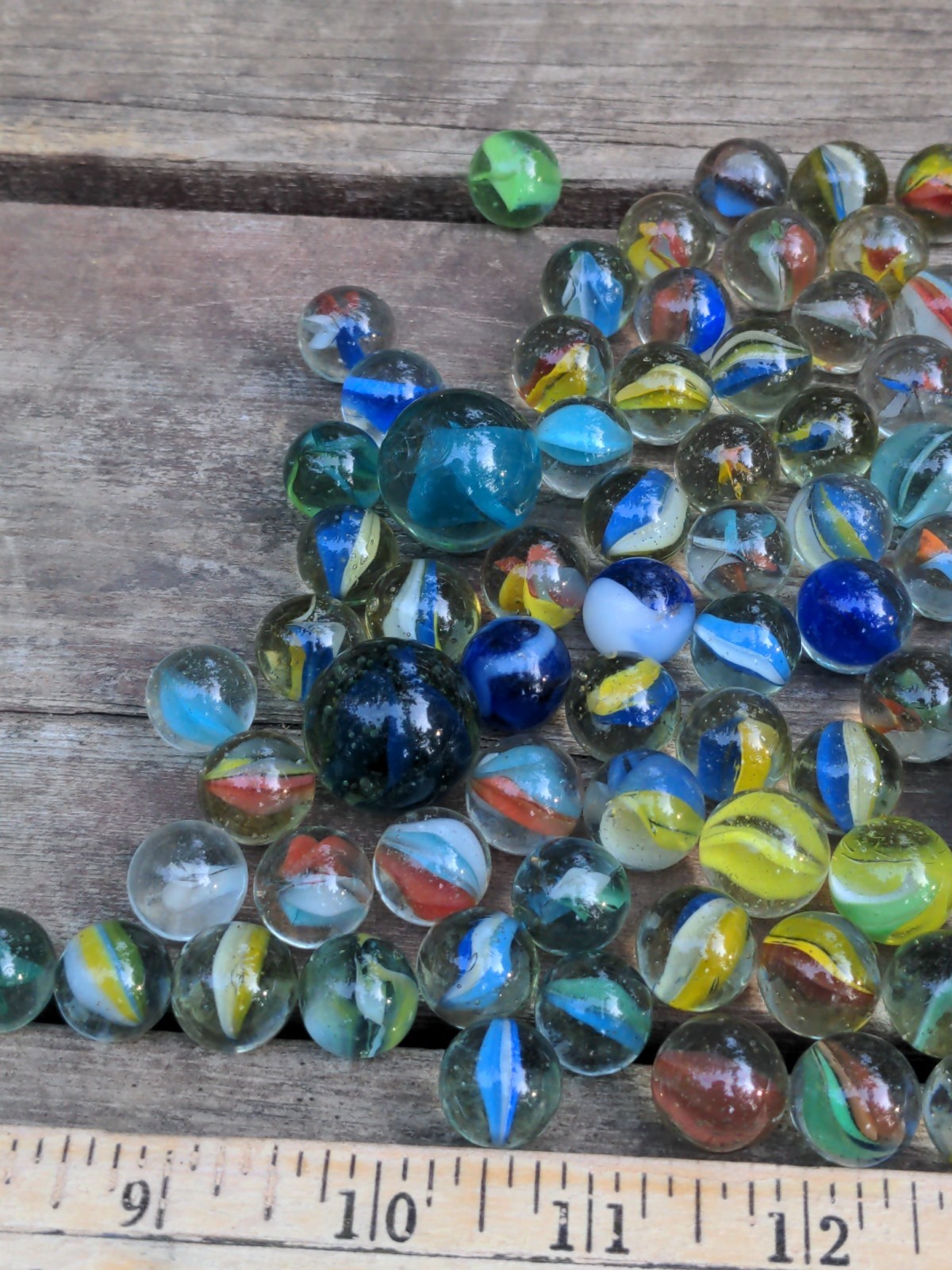 Vintage Lot of 140+ Glass Marbles various sizes LOT Used Condition With Wear