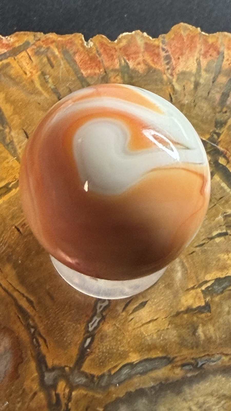 RARE Vintage Peltier NLR Liberty Swirl Marble Shooter 0.718″ UV Uranium Glow