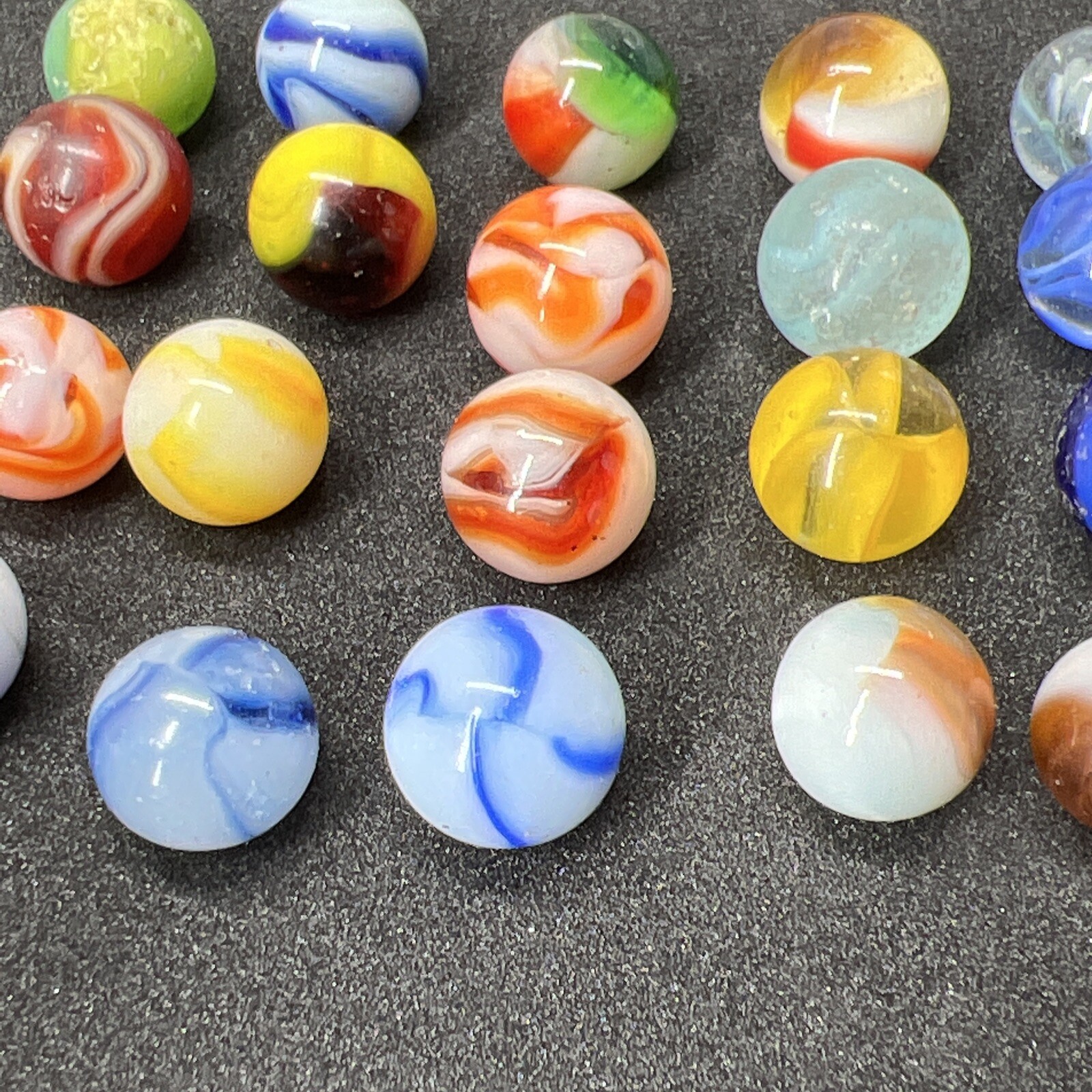 Vintage Akro Agate Peltier Christensen Glass Swirl Marble (20 Lot) Nice!
