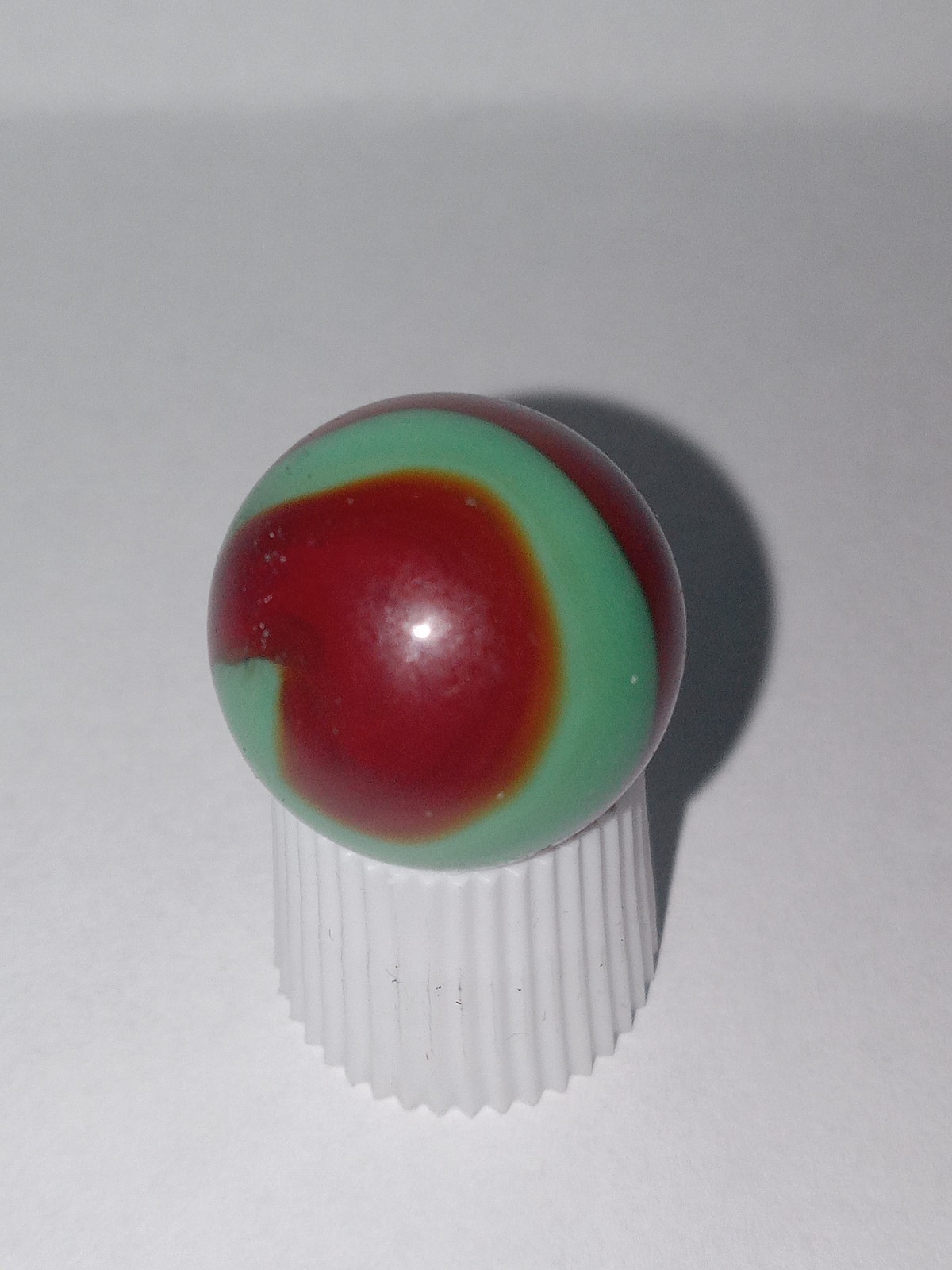Nice Vintage Akro Agate Red Green Swirl Marble
