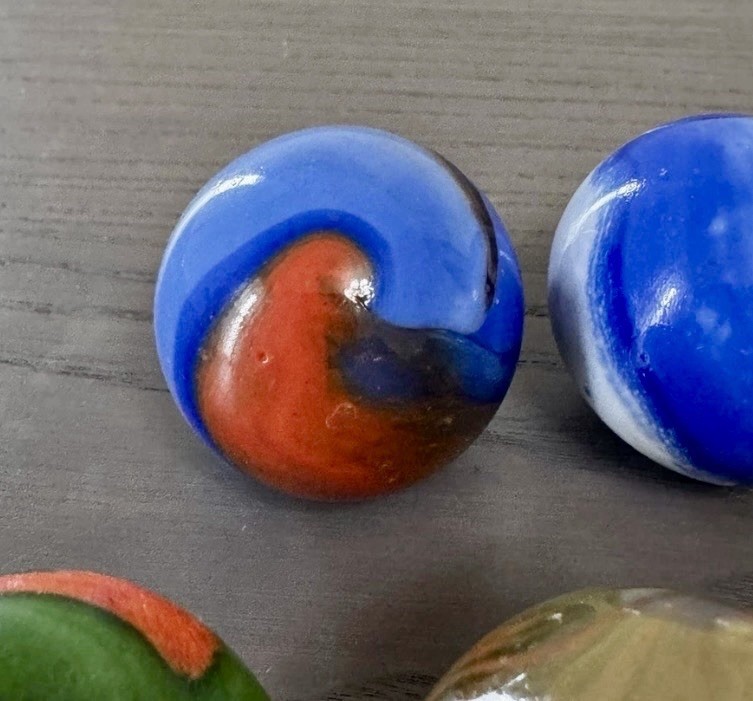 Vintage Marble Lot – 42mm Toebreaker Large Shooter – 5 Total Marbles