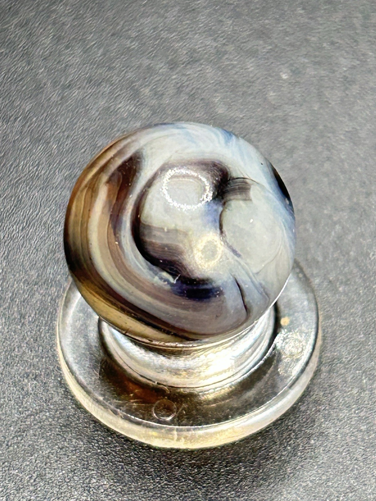 Vintage Alley Agate Transparent Swirl Marble W/ Tips 0.591”