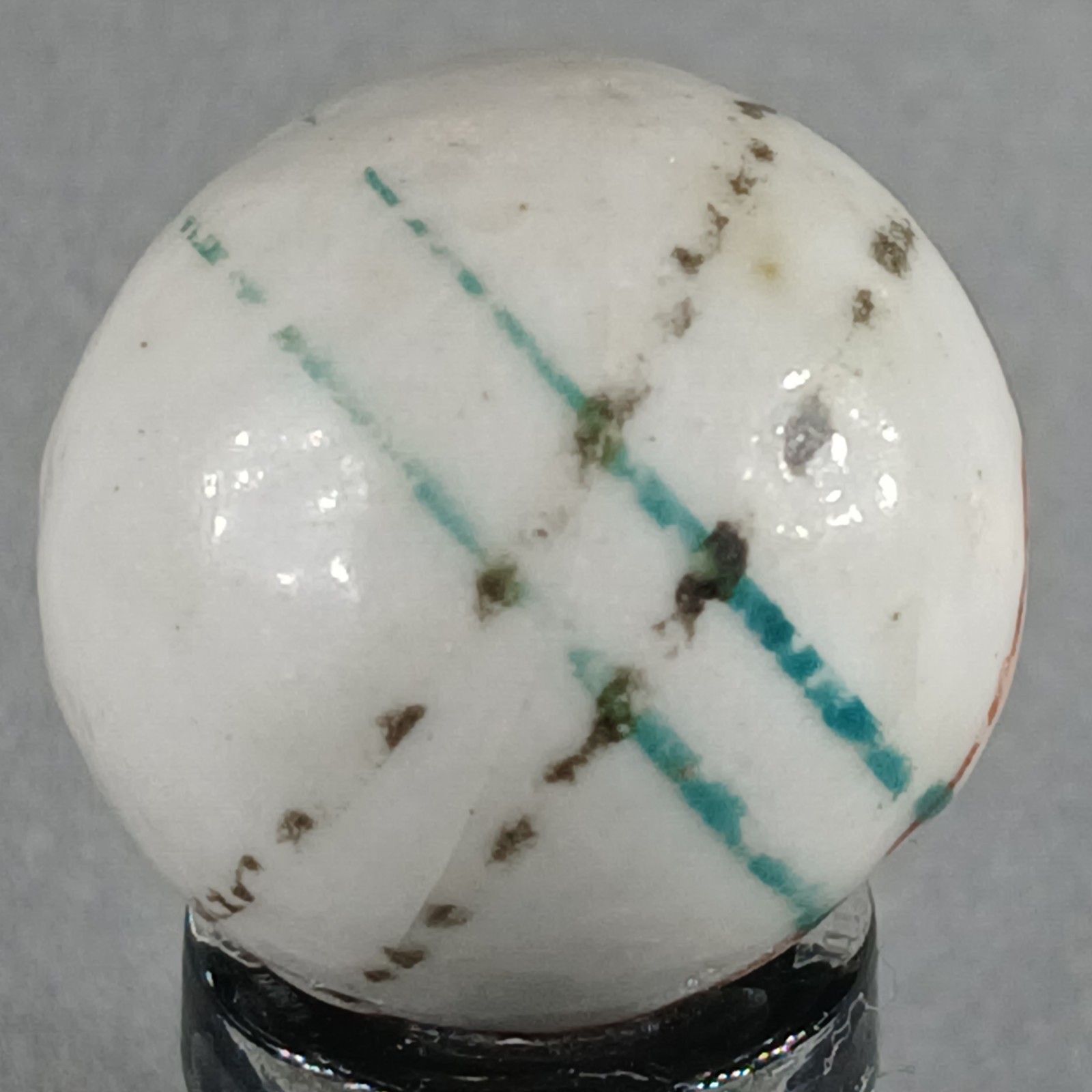 Vintage German Handmade China Glazed Lined Marble .67 Inches NM Condition