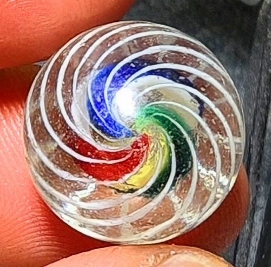 21/32″ Early Precision Caged Bold Coloured Triple Divided Core German Marbles MM