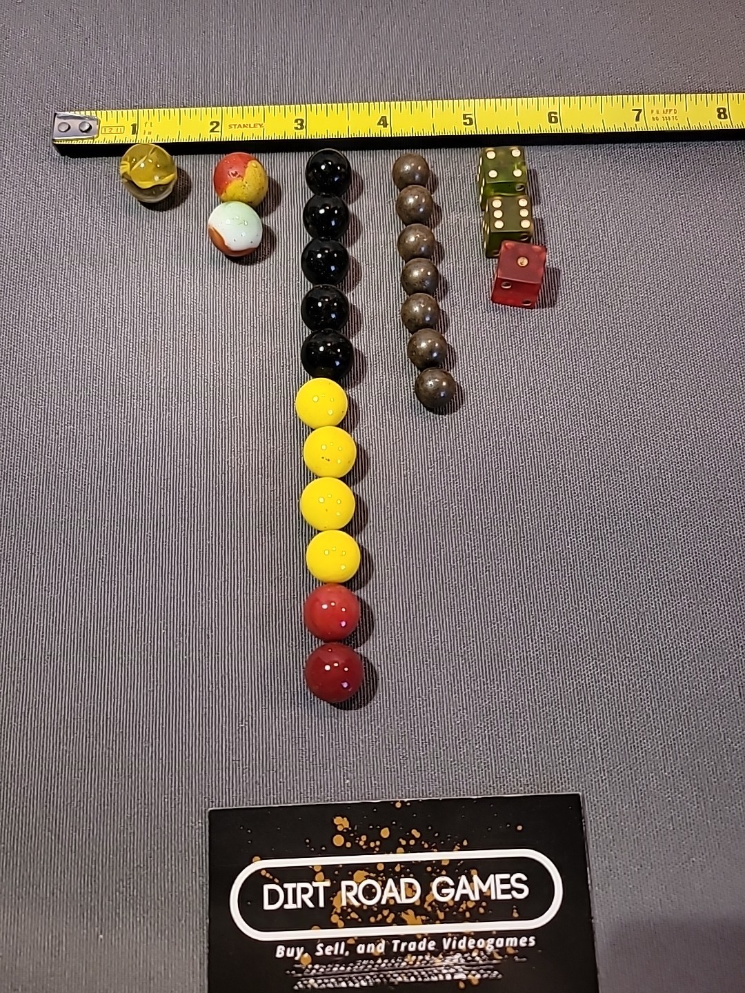 Lot of Random Vintage Antique Marbles Dice Steel Balls Mixed Sizes And Colors