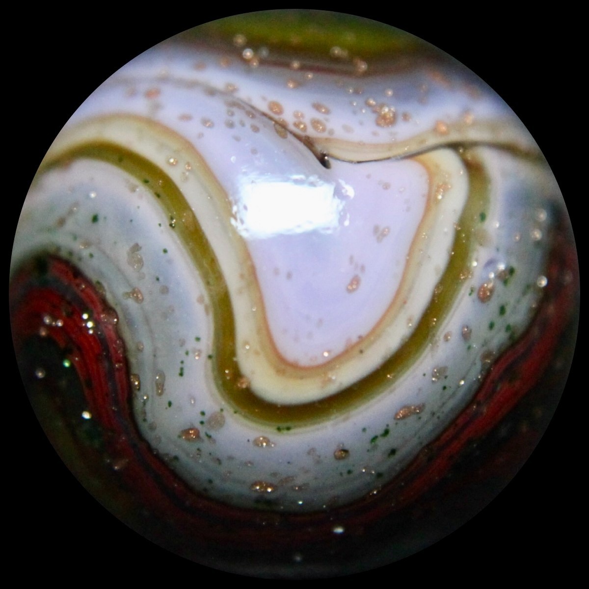 DAS Wildfire Marble Collector Series: Lavender & Oxblood Lutz Explosion