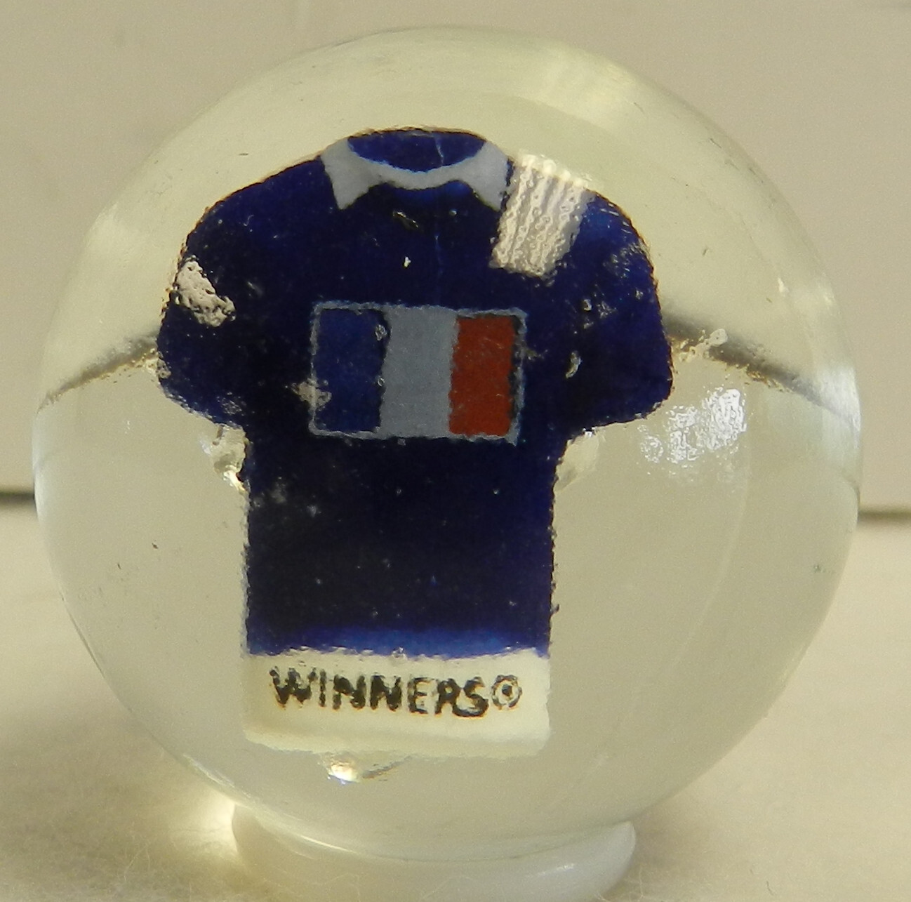#18192m France Soccer Football Jersey Contemporary Sulphide Marble 1.35 Inches
