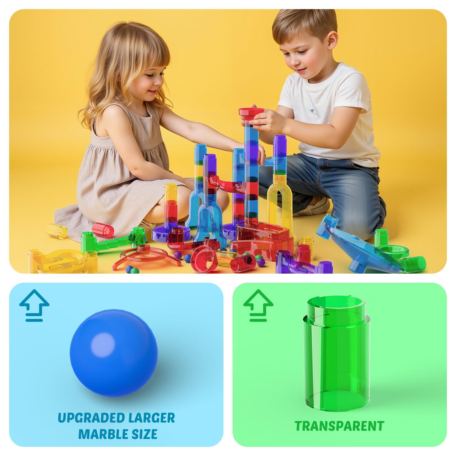 Marble Run Kit for Kids,Upgrade Maze 16mm 25 cm x 10 x 27