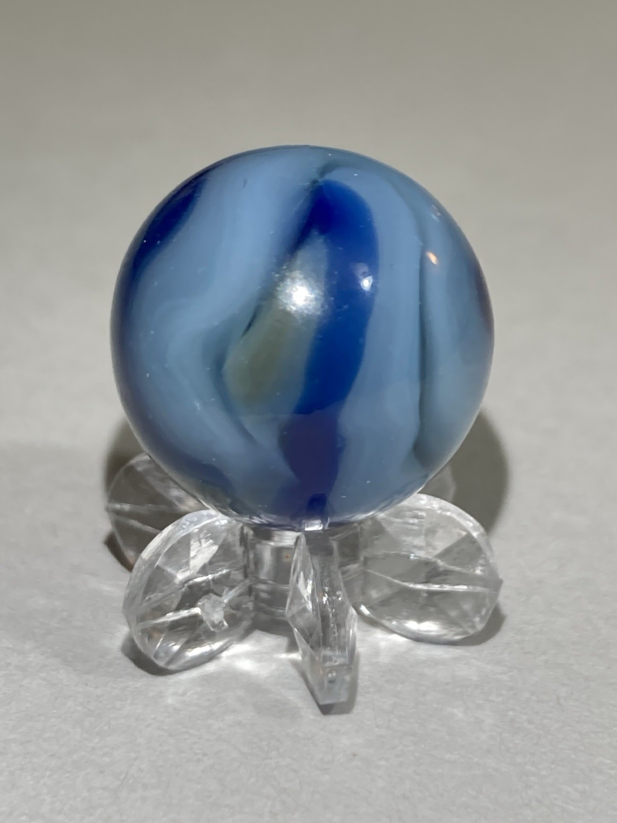 Marbles: Ravenswood Novelty Works Transparent Grayish Light/Dark Blue SWIRLS