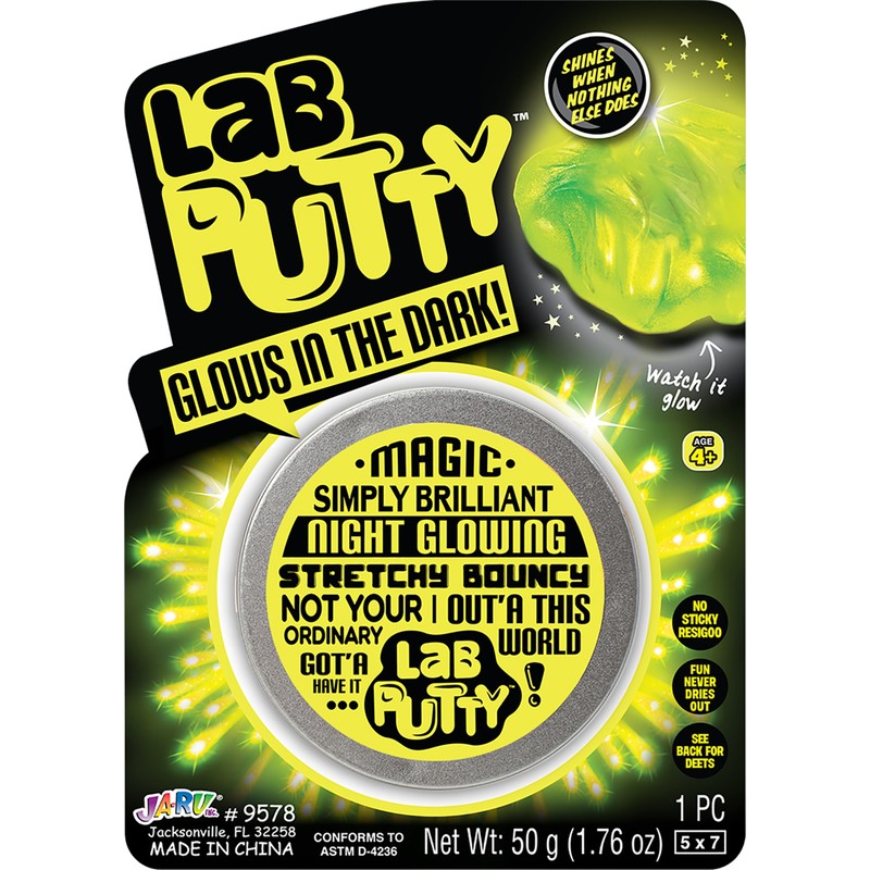 Lab Putty 9578 Polymer Glow In The Dark Sculpting Glass Toy 1.76 oz.