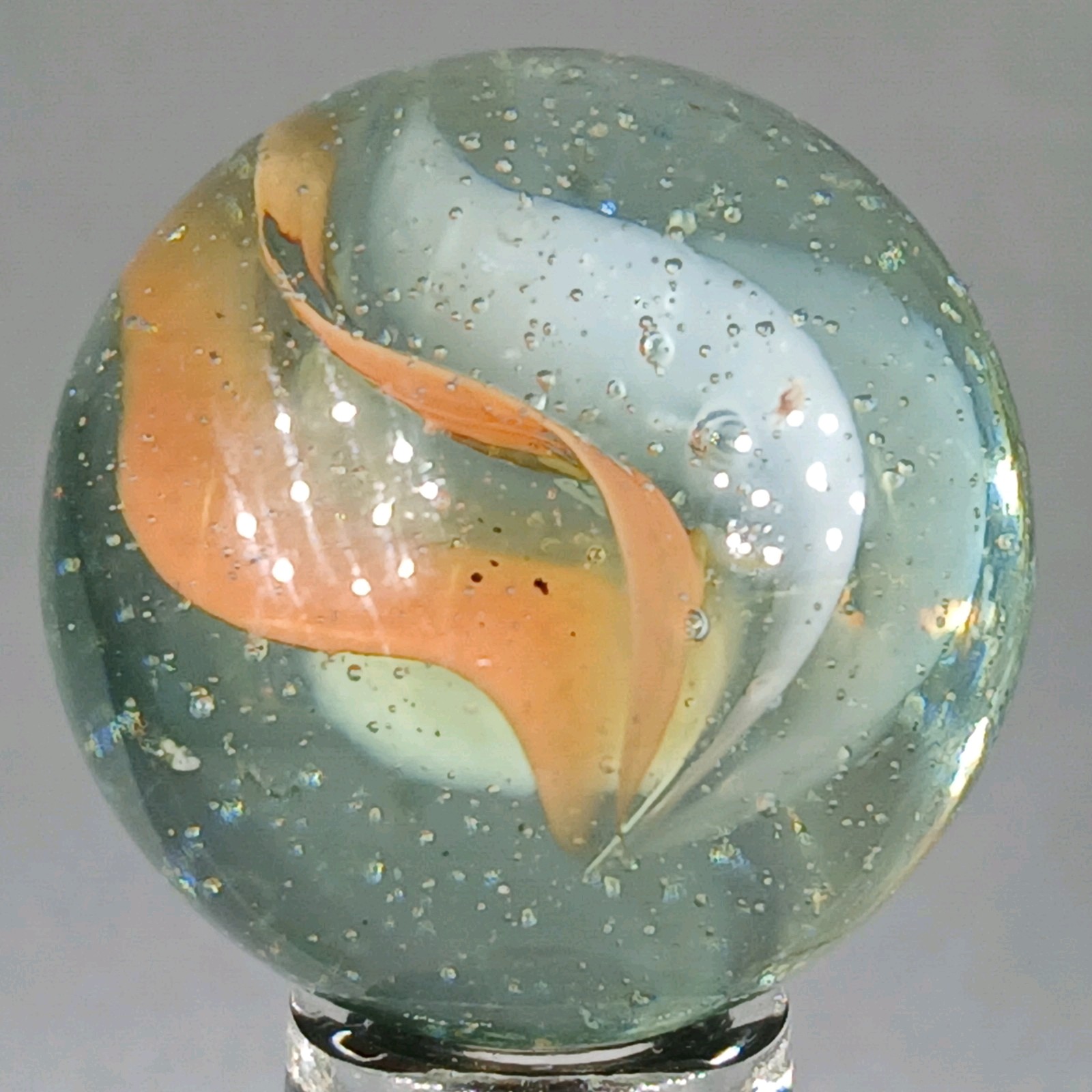 Large Vintage Tri-Color Hybrid Cat’s Eye Marble .99 Inches Near-Mint Condition