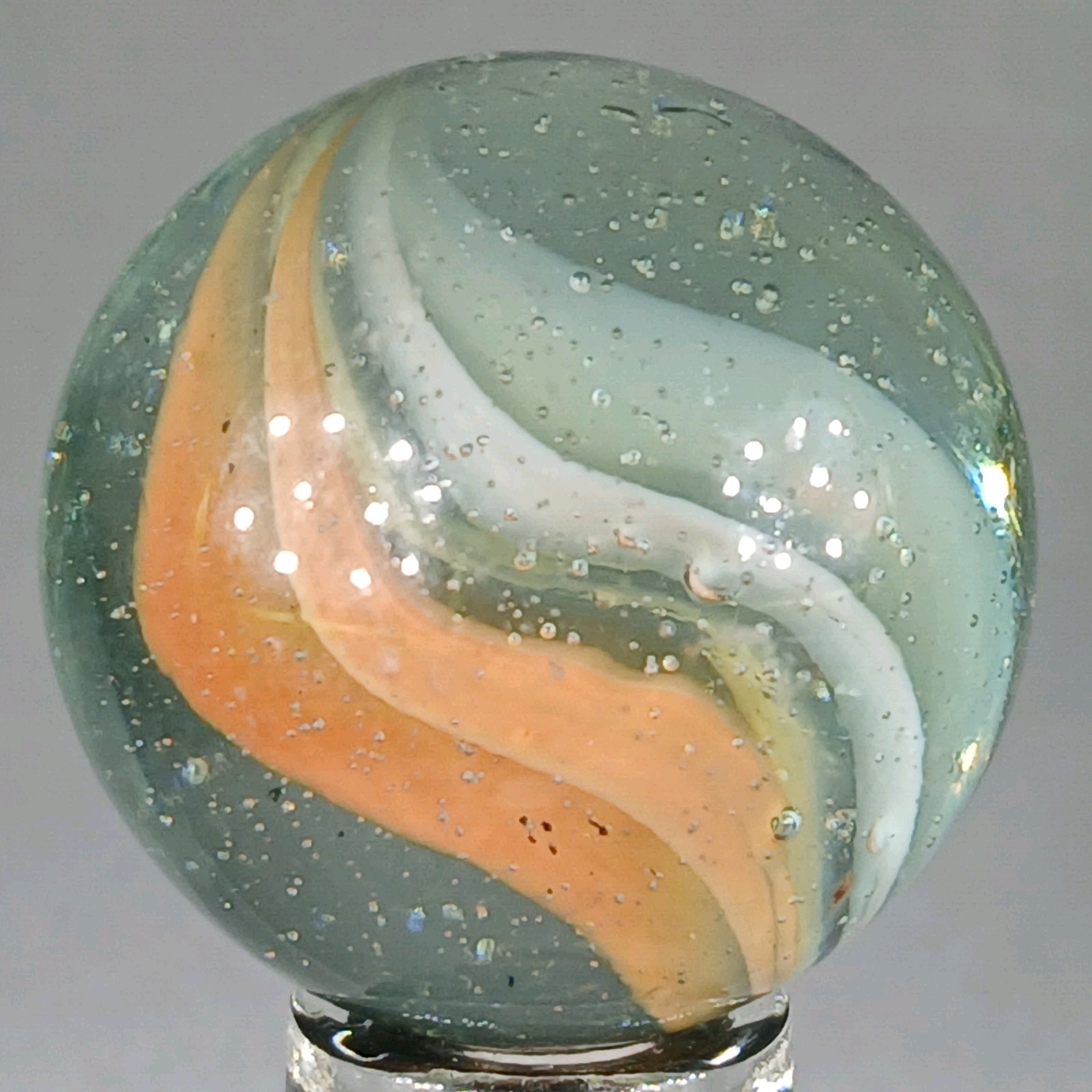 Large Vintage Tri-Color Hybrid Cat’s Eye Marble .99 Inches Near-Mint Condition