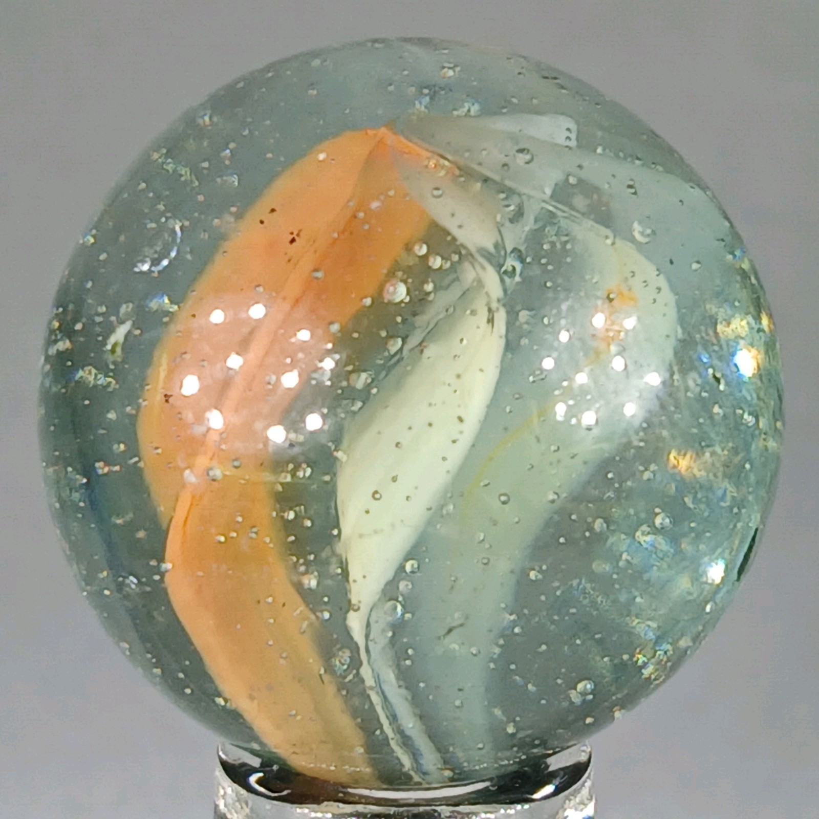 Large Vintage Tri-Color Hybrid Cat’s Eye Marble .99 Inches Near-Mint Condition