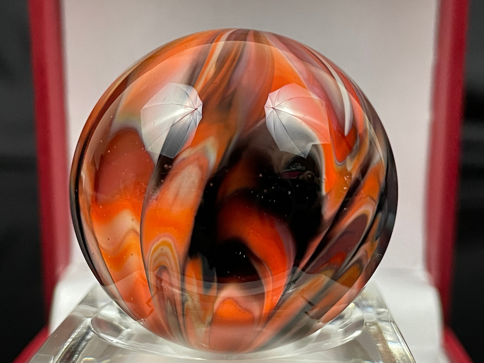 Rick Davis Glass Art Marble 1.48″ Signed #42
