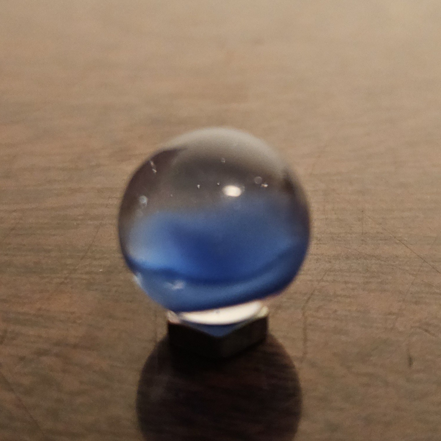 Vintage CE Bogard 4-Lobe Collapsed Floppy Hybrid Blue Clear O.593″ Marble