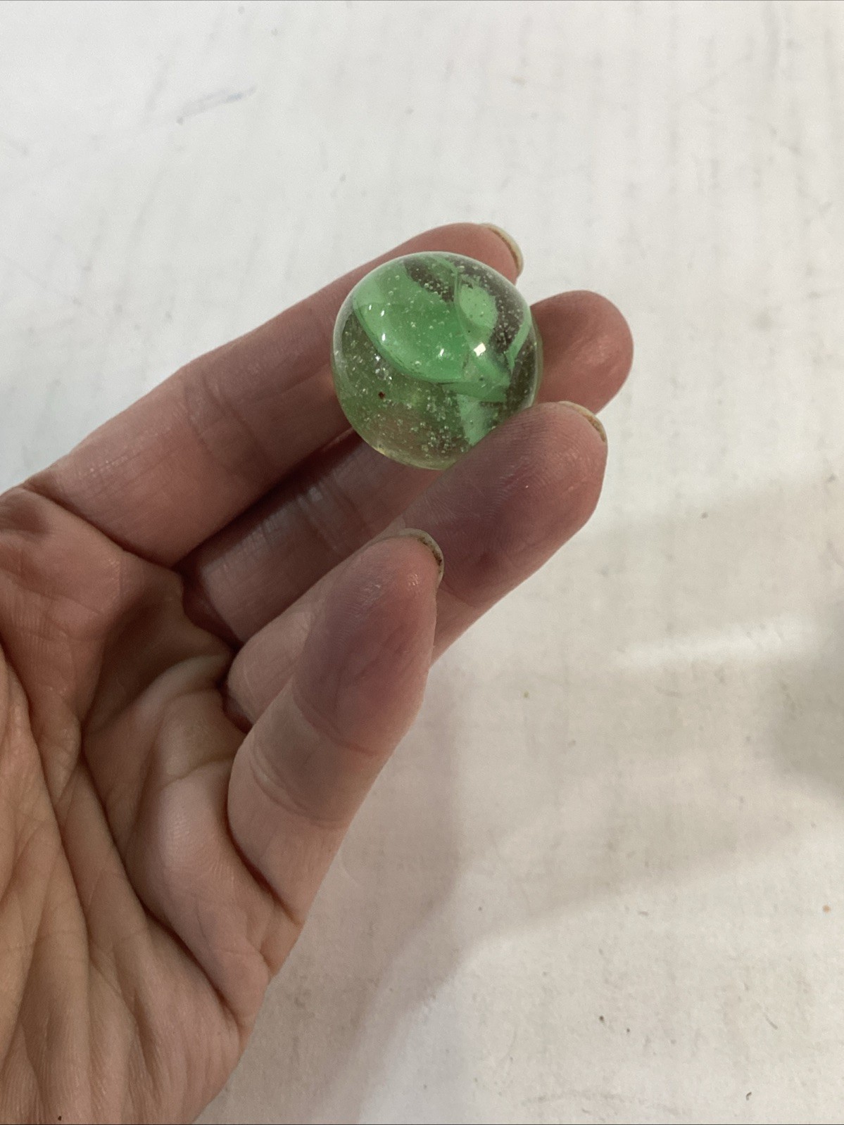 Vintage Lot of 3 Large Glass Shooter Marbles With Pouch
