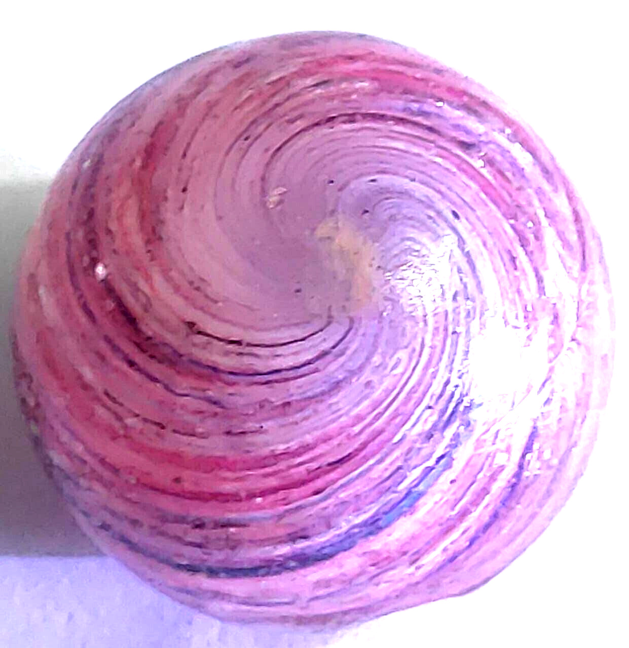 TOY MARBLE onionskin light shrunken tornado swirl ,0.96” mica pink, blue EOC