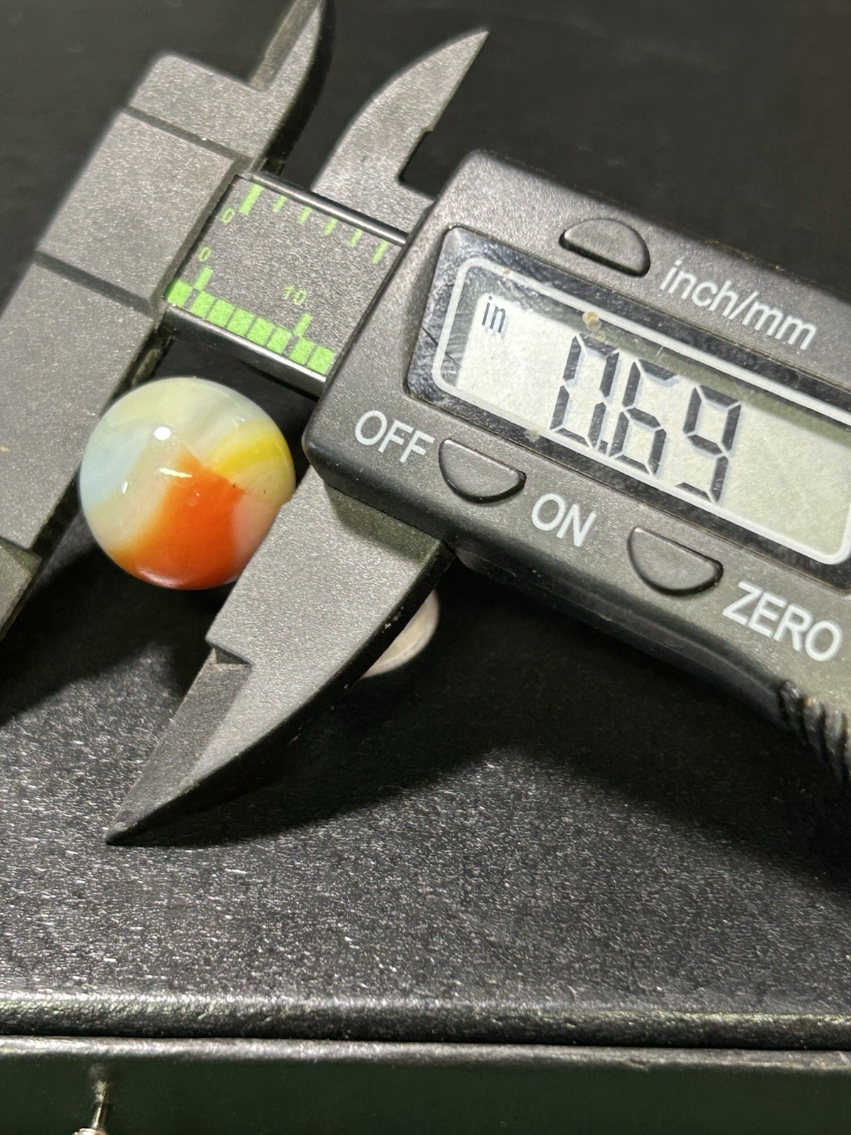 Rare Vitro TRI-LITE Patch Marble Vintage Marbles 0.69” Multicolored Wet Mint