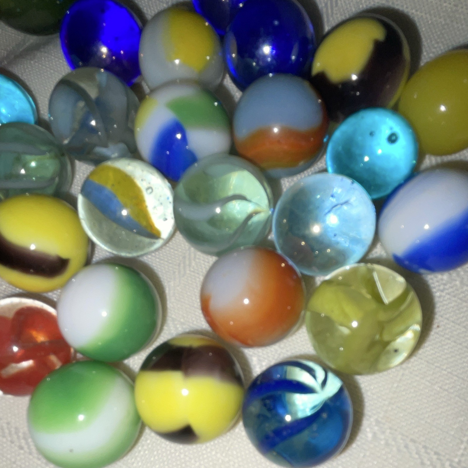 Mixed Lot Vintage Glass Marbles / Shooters Toys Assorted Colors & Designs