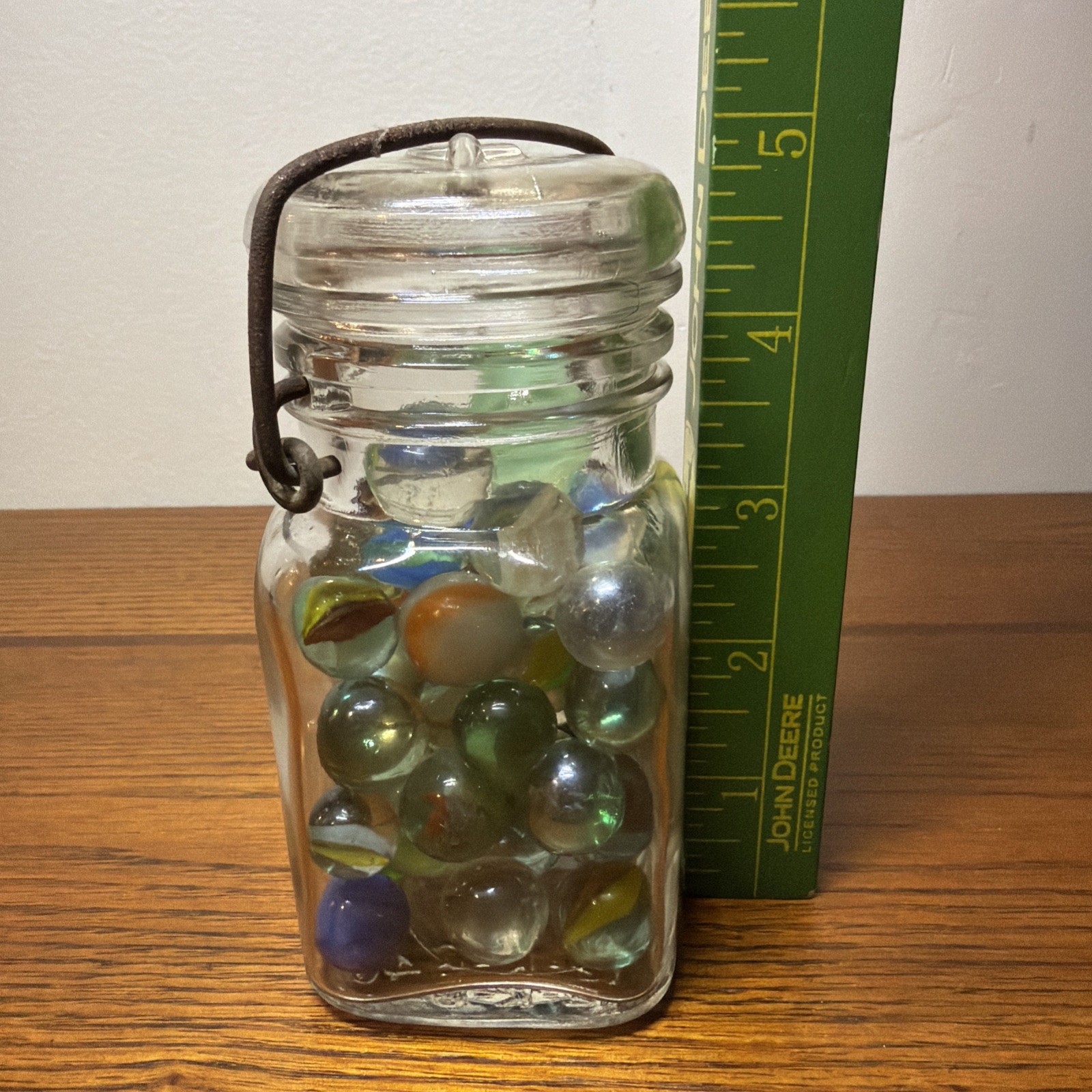 Vintage 50 Marbles W/ 5” Clasp Mason Jar – All Kinds Colors 🔥