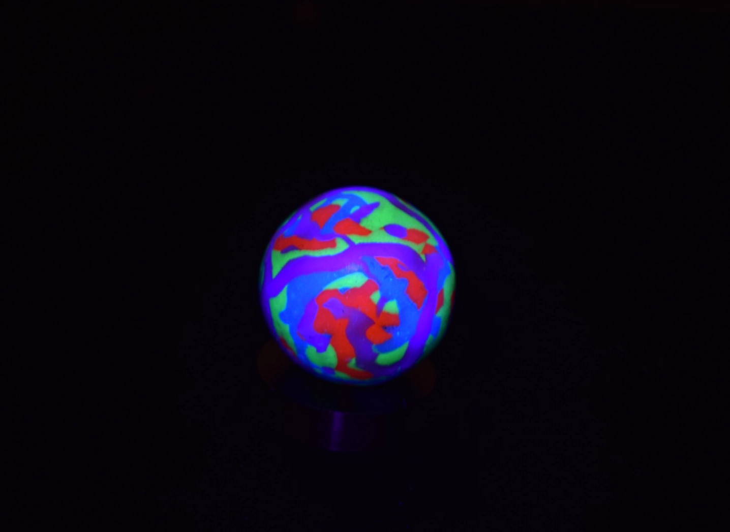 🍄 Psychedelic🍄 Kint Ball Polymer Clay U👽V Reactive Marble LARGE size 1.080″🍄