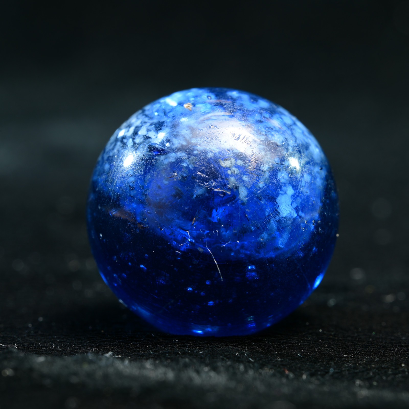 Rare Cloud Sapphire Mica Marble German Handmade Antique 21.1mm 13/16”