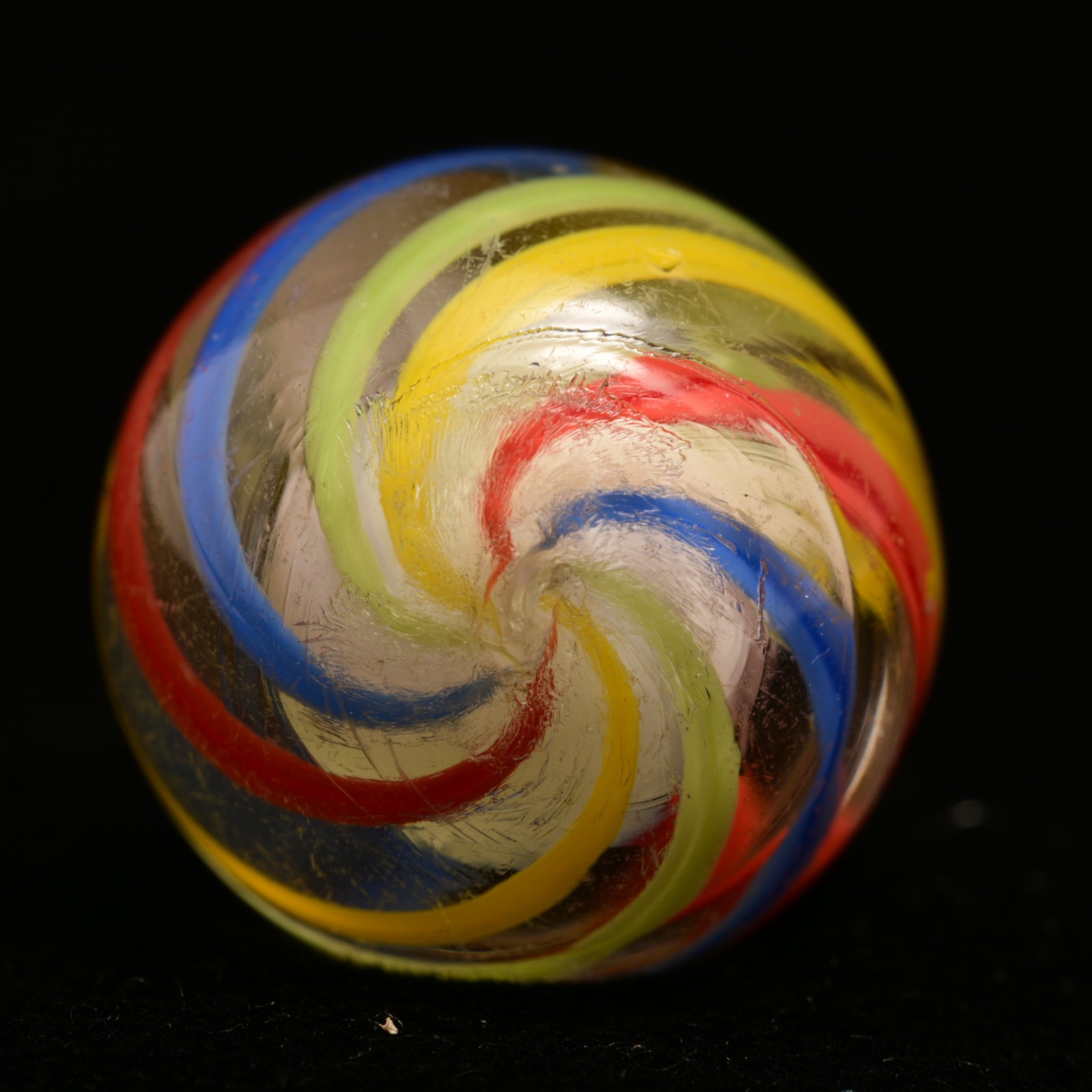 Solid Core German Handmade Antique Marble Primary Pinwheel Style 17.5mm 11/16”