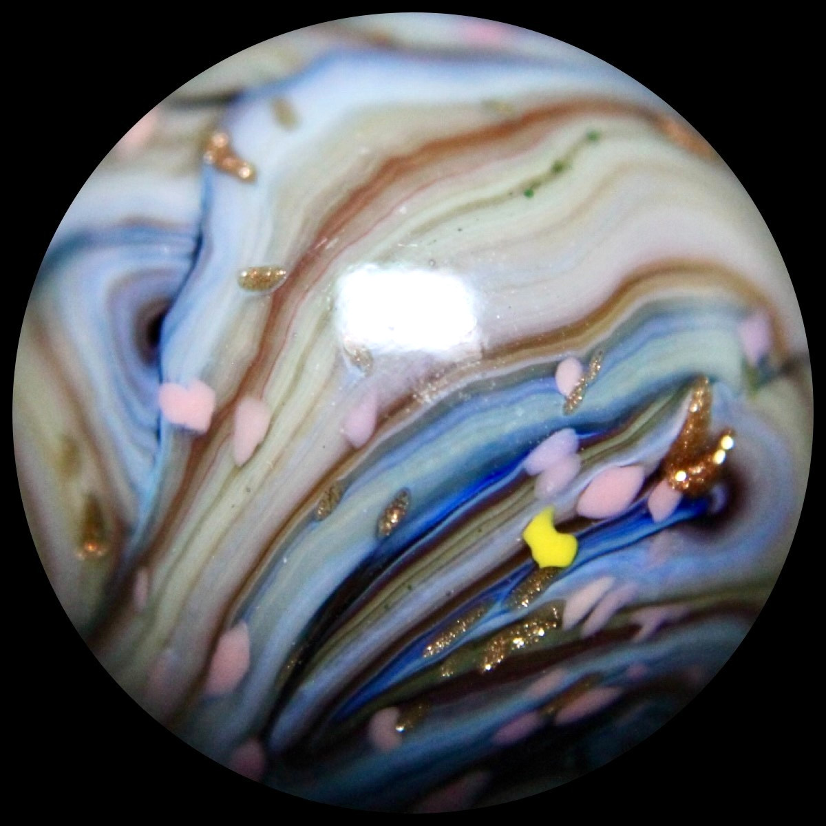 JABO Gold Medal Marble Collector Series: BIG Baby Blue Lutz Guinea 0.784″