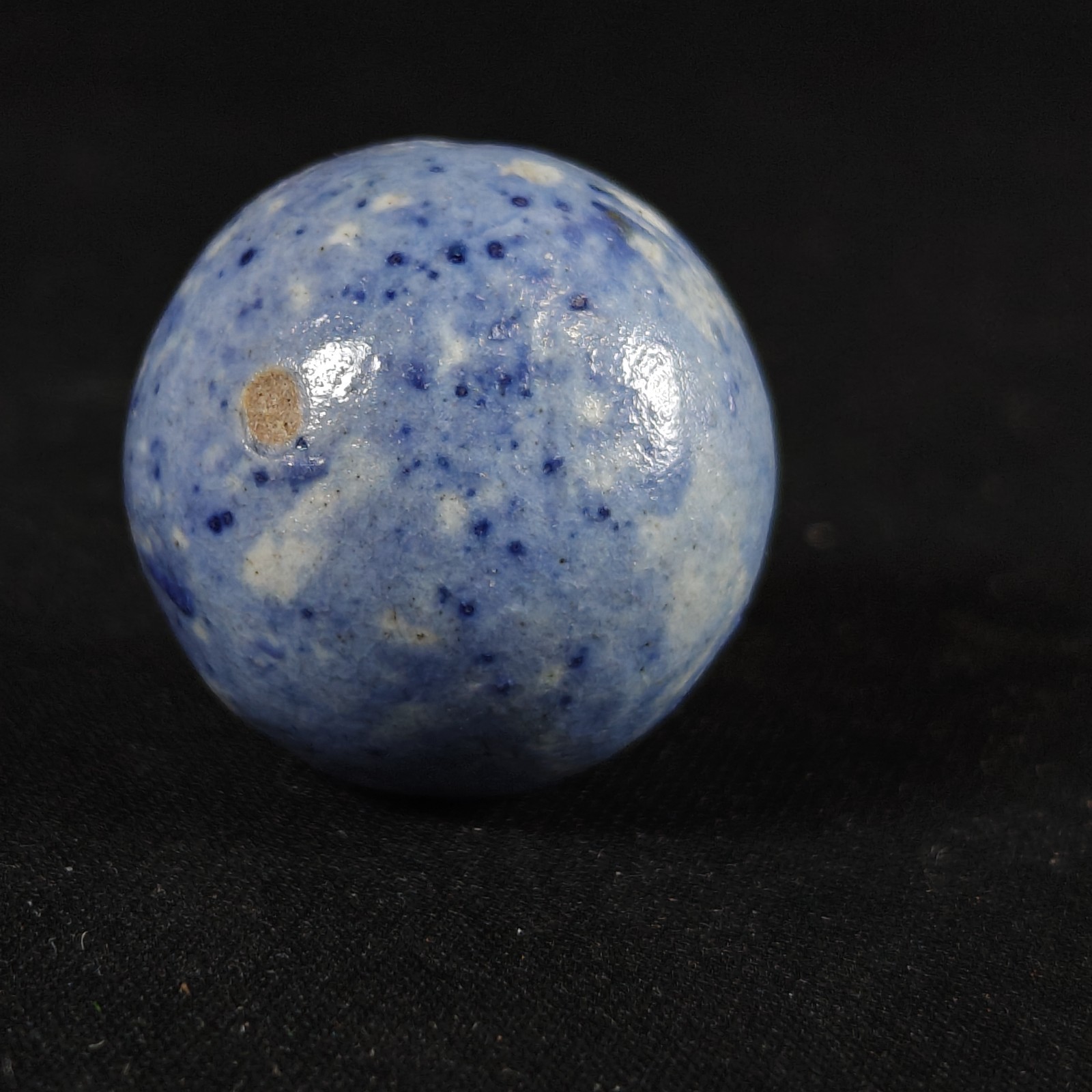 Vintage Marble – Bennington Blue Large Shooter Boulder 1 1/8″ Glazed