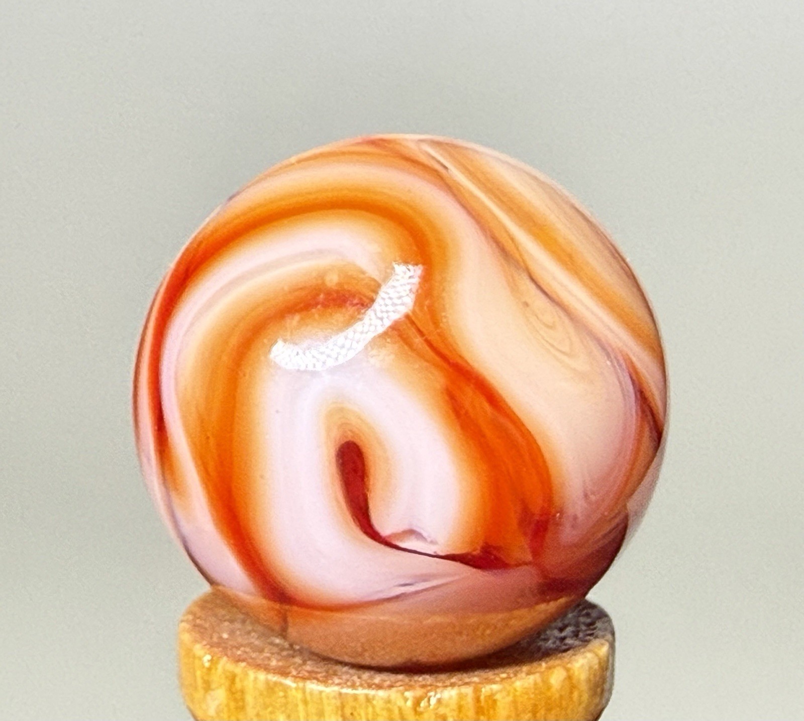 Vintage Champion Agate Furnace Swirl Marble .55” Mint