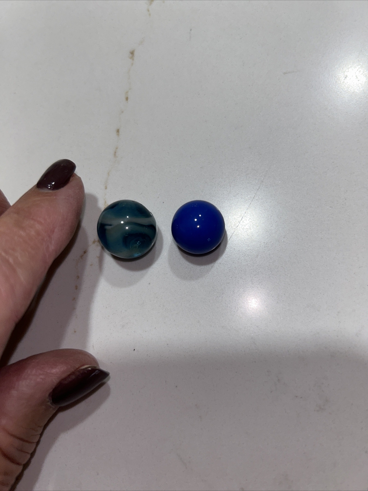Vintage Marbles Swirl Blue~ Solid Blue Rare~1940’s