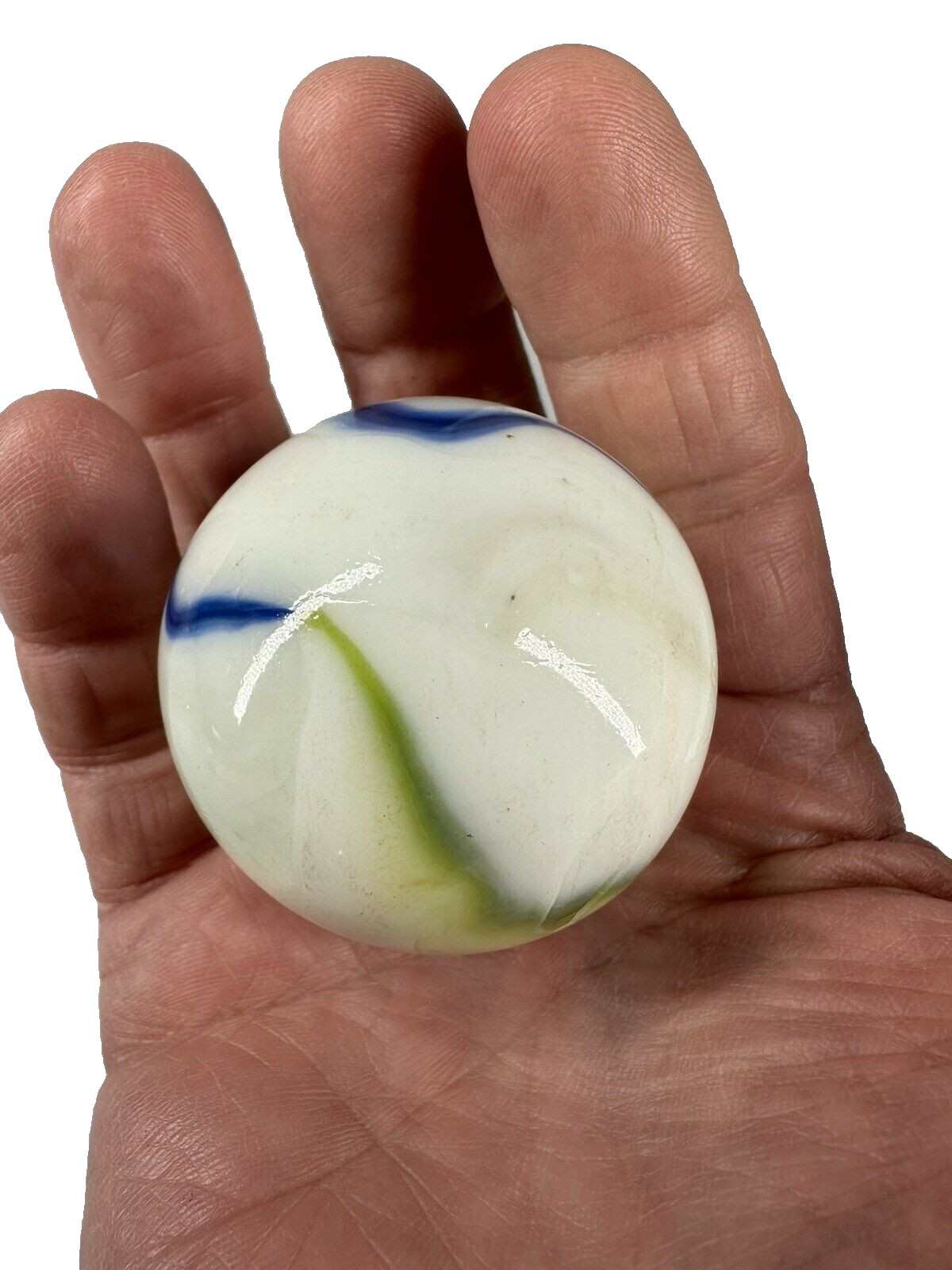 Toe Breaker 50mm (2″) GLORY Green/Blue/Red Swirl Marbles glass Toebreaker HUGE