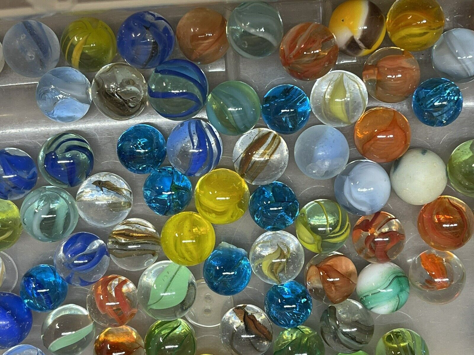 150+ Assorted Vintage Marbles With Steelies and Shooters