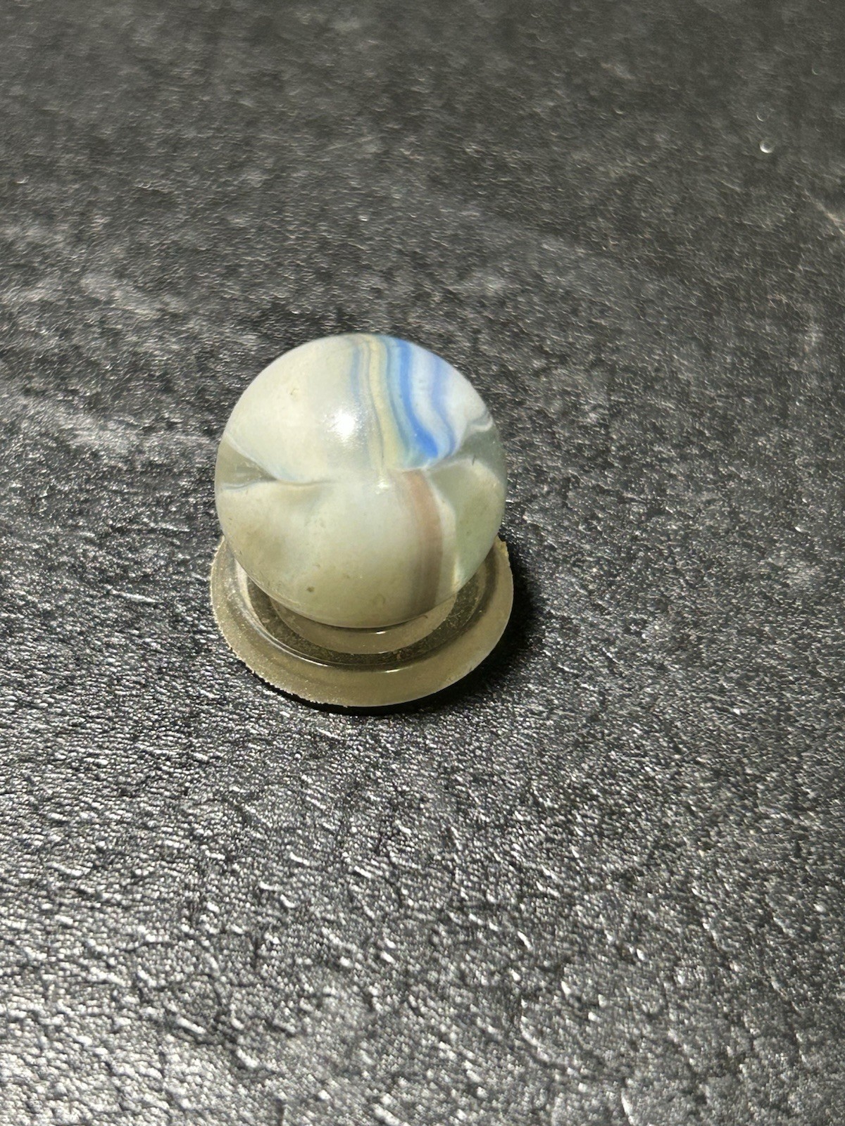 Early Vitro Agate Tri-lite With Window Whispy Inside .64” Mint