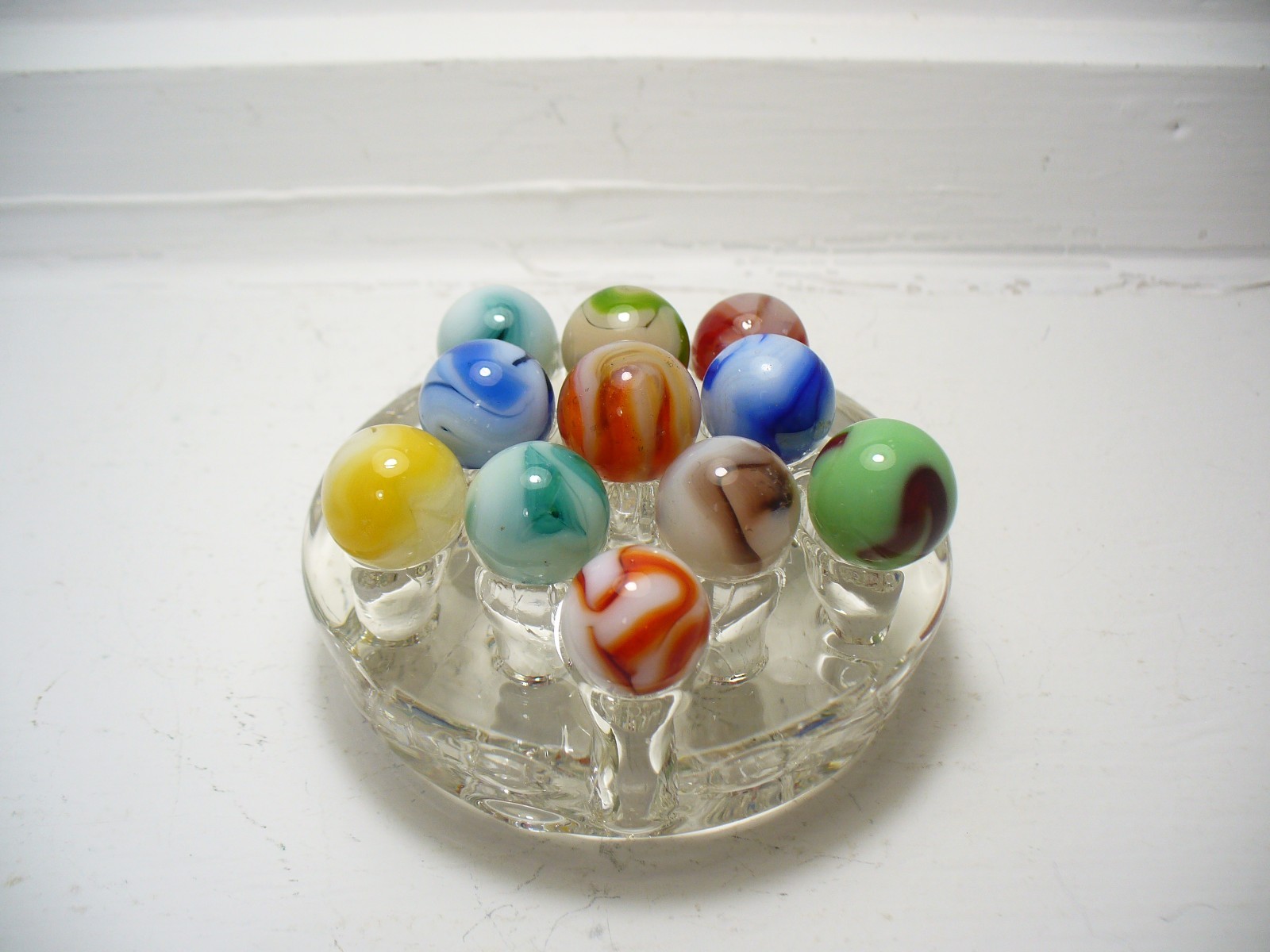 #1105 Marbles 11 pcs. Vintage West Virginia Swirls Alley, Champion