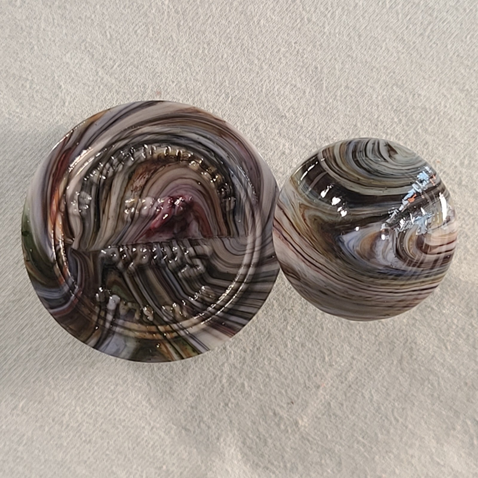 ANDY DAVIS, Glass Art Spinning Top & Base, Jabo Joker Run (?), #360F