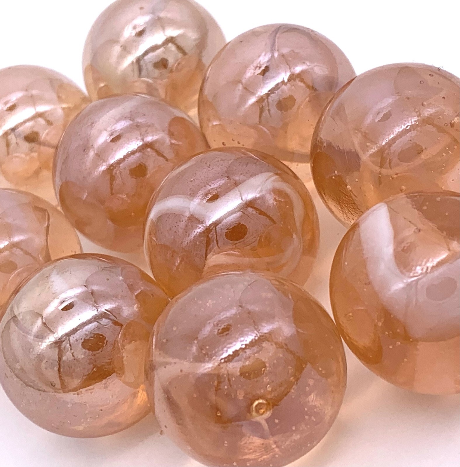 Bulk Bag 25mm Medusa Jellyfish Pk 50 Shooter Glass Marbles 1″ Clear wPink Vacor