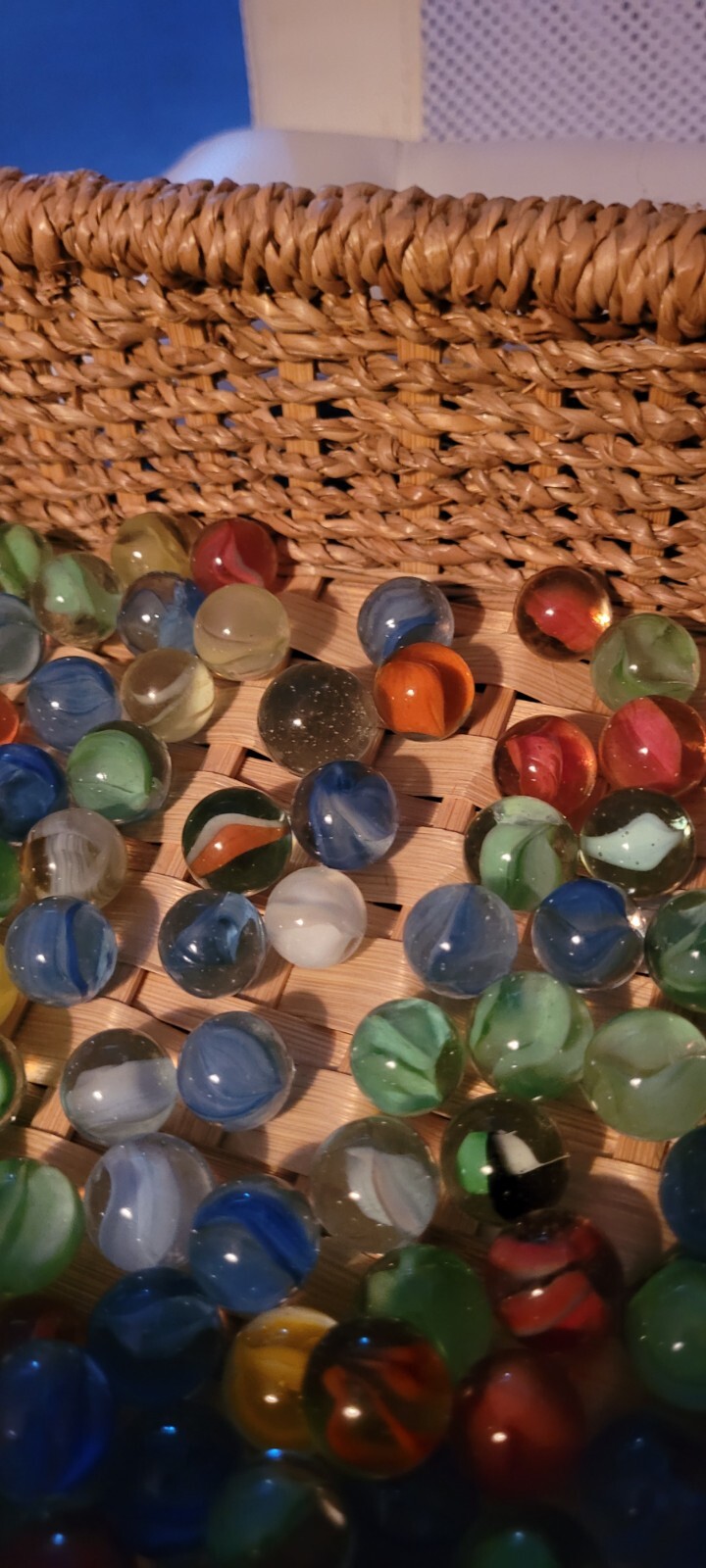 Large Lot of Vintage Marbles Clear with Colorful Insides Light Dark Decorative