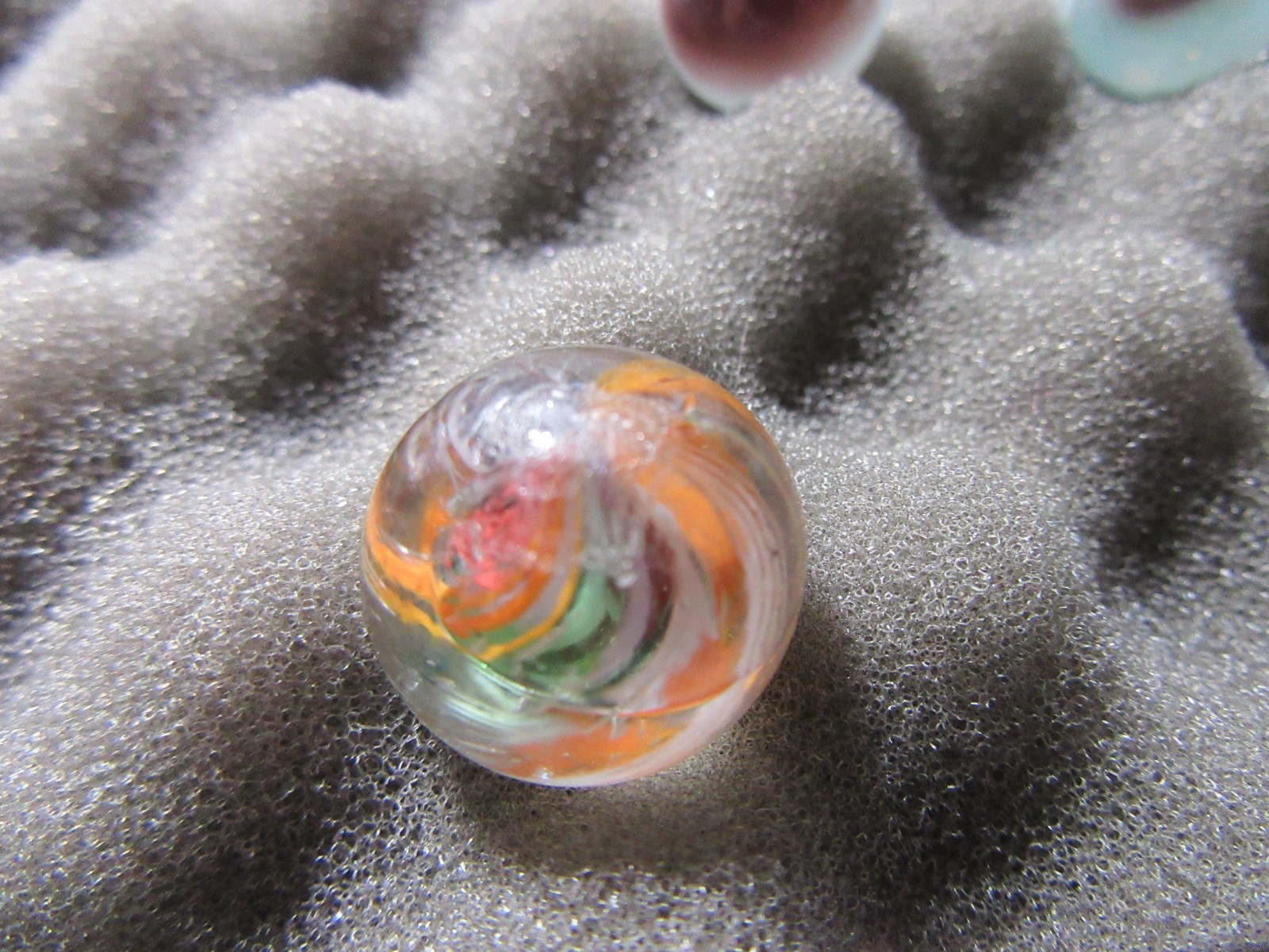 ANTIQUE SWIRL, SPIRAL STRIPES Hand Made Marble 11/16″ Multi Color