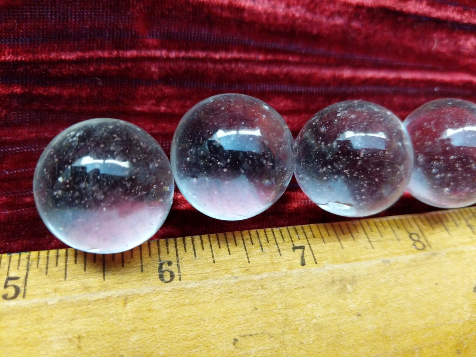 12X lot Classic Vintage Antique Clear glass aggots Agots marbles