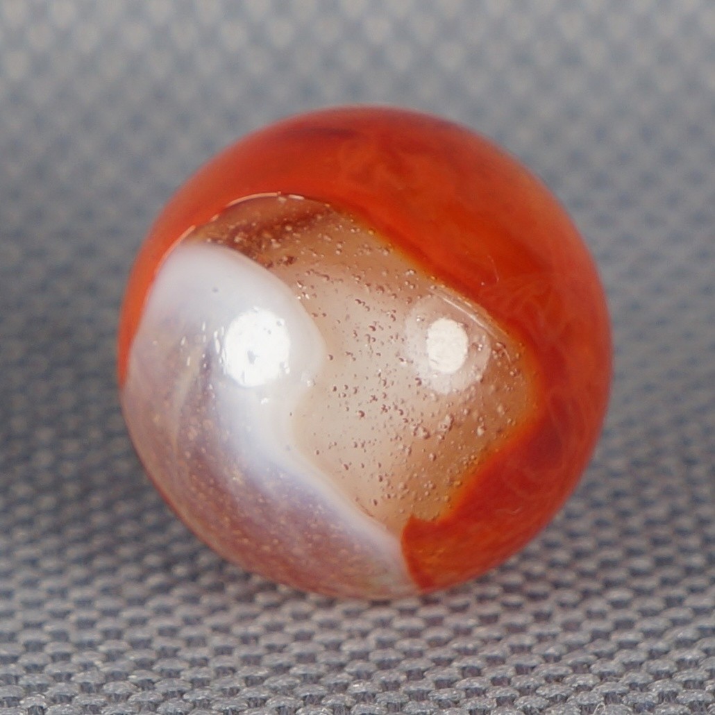Vintage Marble: NM+ 5/8 Peltier Glass Sunset Rainbo -One Killer Old Mib