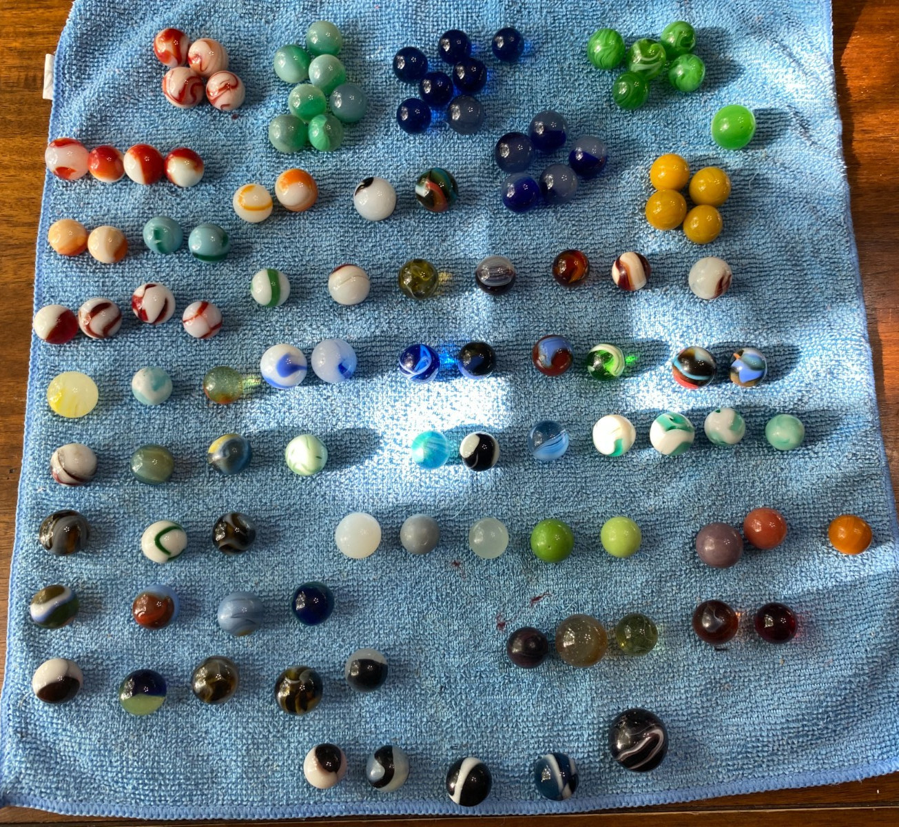 Vintage Lot of 108 Marbles Various Makers Moss Agates Patches Swirl etc
