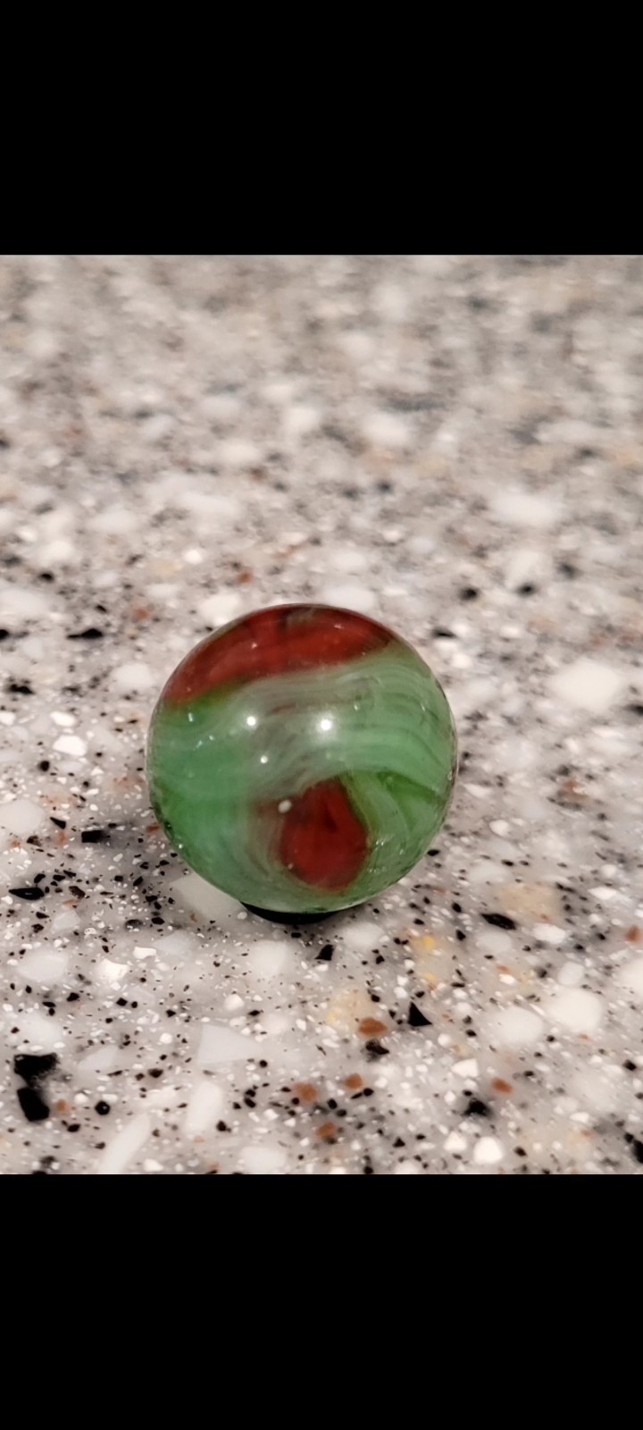 Alley Coral Vintage Marble. 5/8 In Size. Few Very Small Visible Pin-pricks