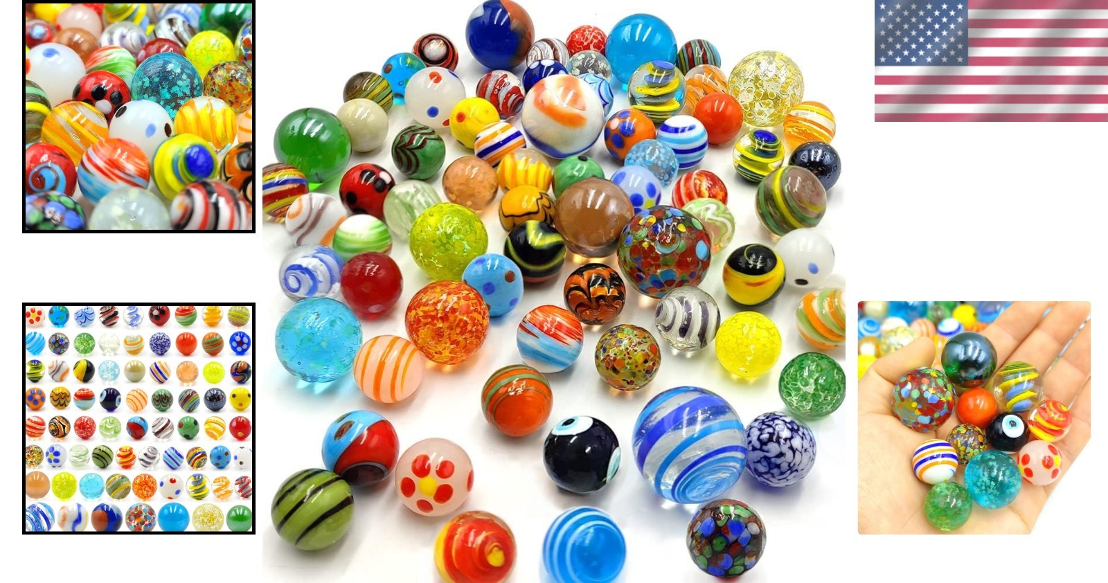 71pcs Assorted Glass Marbles Set for Kids – Cool Colors