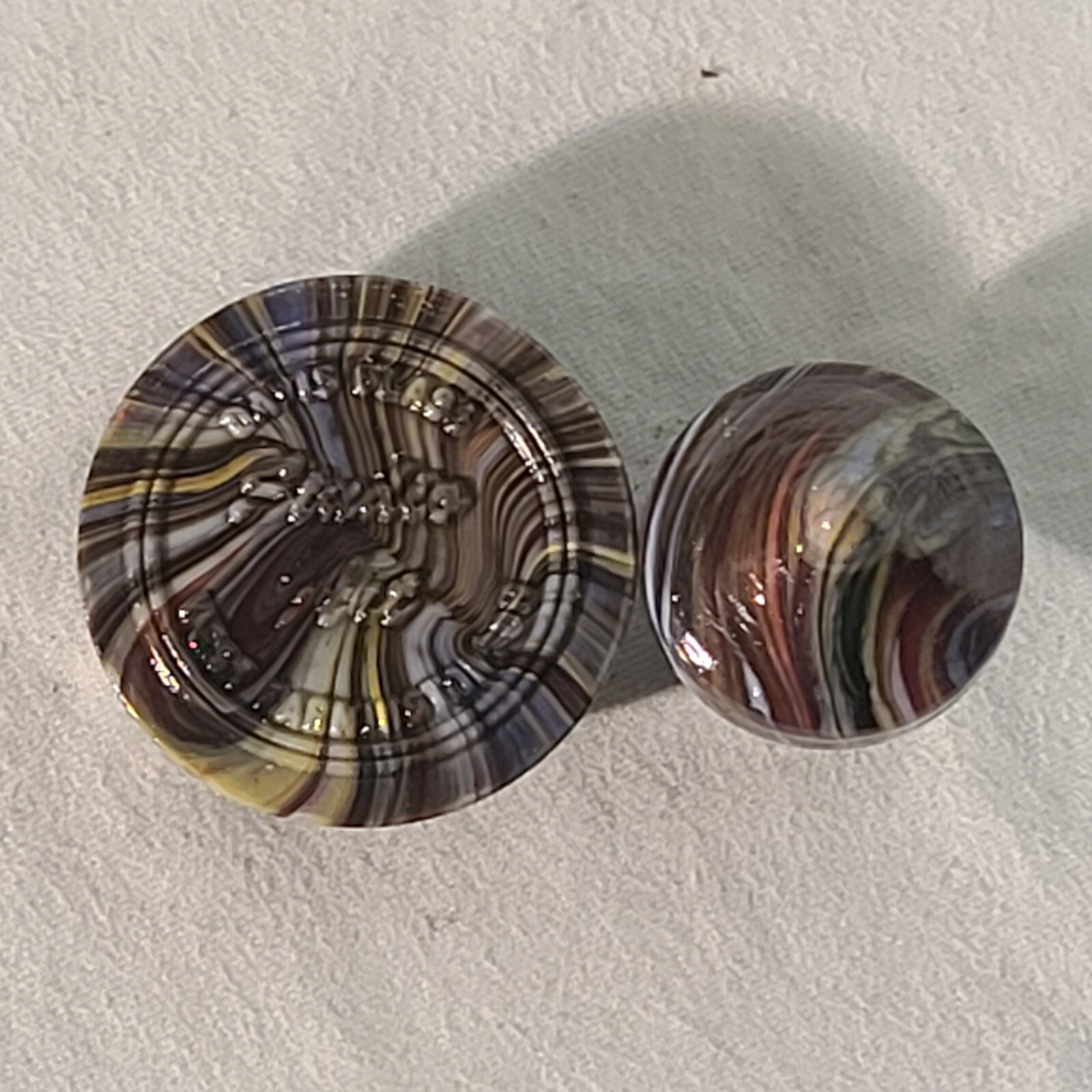 ANDY DAVIS, Glass Art Spinning Top & Base, Megans Run (?), #339J