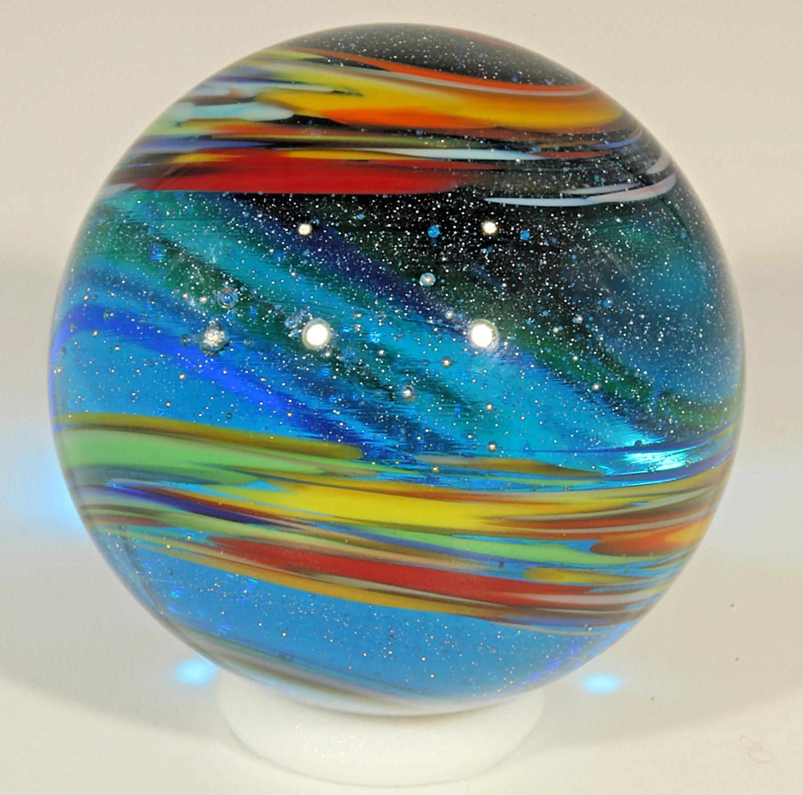 Steve Willis 2014 Handmade Lampwork Art Glass Marble 1″+
