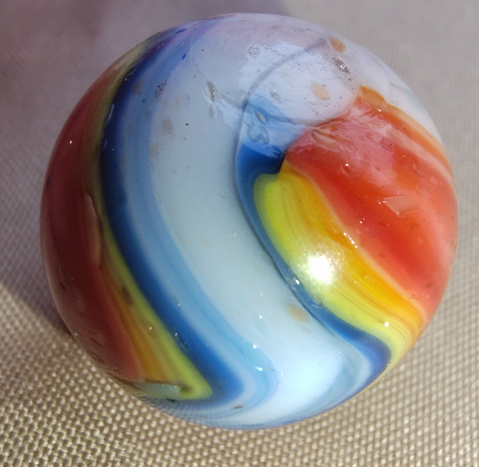 Jabo/DAS Superman Type Marble Indian Run With Gold Lutz Shooter Marble .72