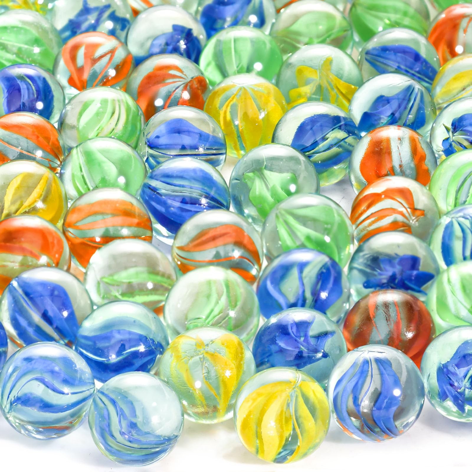 SallyFashion 240PCS Marbles for Kids, Cat Eye Marbles Mixed 5 Colors for Chin…