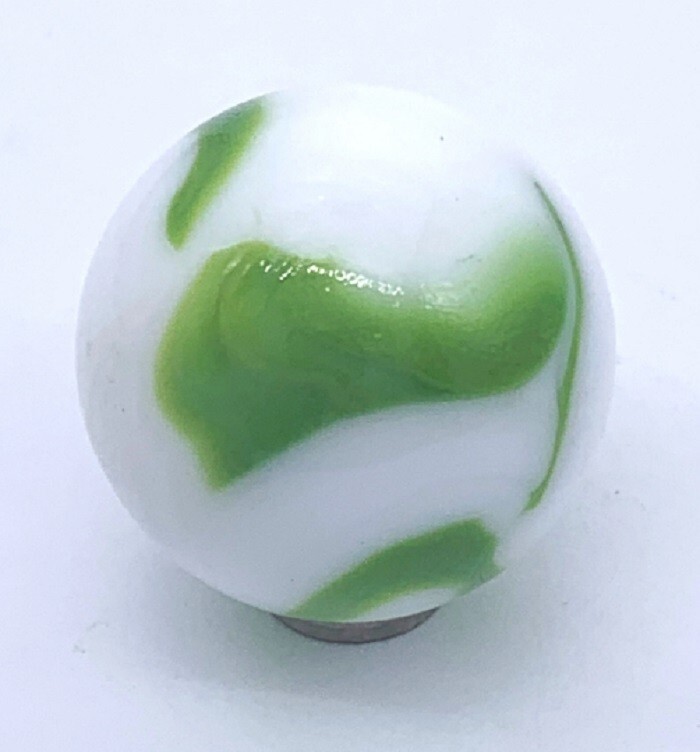 Single 25mm Old Fashion Glass Shooter Mega Marble Green Swirls Vacor Pre 2003